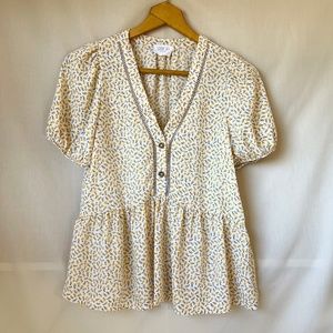 Sienna Sky Yellow Flower Blouse Size S